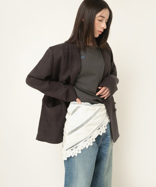 RNA-N（アールエヌエーエヌ）の「E5139 バテンレーススカーフ（ストール/ショール・レディース・オフホワイト/ブラック・FREE）」の12枚目の写真