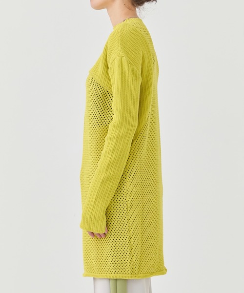 vintage メッシュ チュニック　レディース ANGIE ニット セーター 透かし編み クロップド丈 メッシュニット