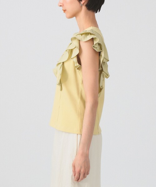 Ray BEAMS（レイビームス）の「リブ ラッフル フリル スリーブ Tシャツ（Tシャツ/カットソー・レディース・クリーム/ホワイト/ブラック・ONE SIZE）」の17枚目の写真