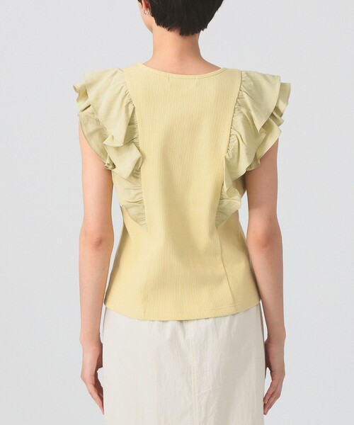 Ray BEAMS（レイビームス）の「リブ ラッフル フリル スリーブ Tシャツ（Tシャツ/カットソー・レディース・クリーム/ホワイト/ブラック・ONE SIZE）」の18枚目の写真