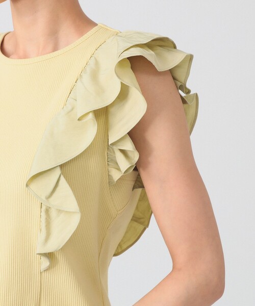 Ray BEAMS（レイビームス）の「リブ ラッフル フリル スリーブ Tシャツ（Tシャツ/カットソー・レディース・クリーム/ホワイト/ブラック・ONE SIZE）」の20枚目の写真