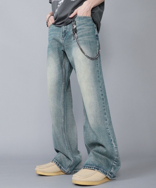 SPINNS（スピンズ）の「ヴィンテージ加工ストレートデニムパンツ/古着風（デニムパンツ・メンズ・ブルー・L/M）」の16枚目の写真