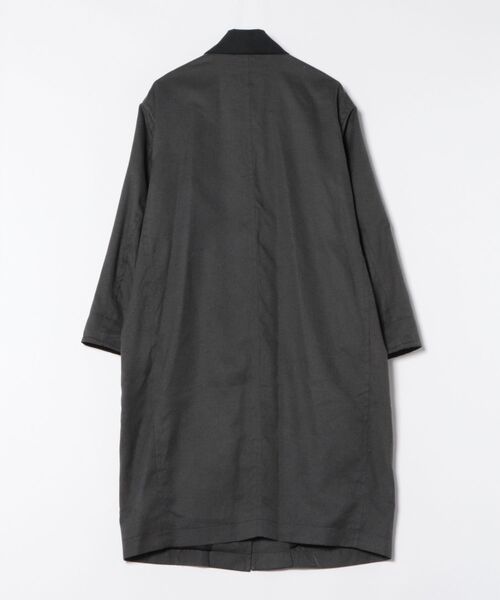 Munich(ミューニック)の「【軽量】【保温性】【吸水・速乾性】梳毛調合繊×コーデュロイ×octaステンカラーコート(ステンカラーコート・レディース・ネイビー/チャコールグレー/グレー・FREE)」の4枚目の写真