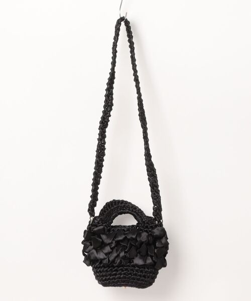 HOOK（フック）の「2WAY フリフリ手編み巾着ハンドバッグ /ショルダーバッグ（ハンドバッグ・レディース・グリーン/ブラウン/グレー/ホワイト/ベージュ/ブラック・FREE）」の14枚目の写真