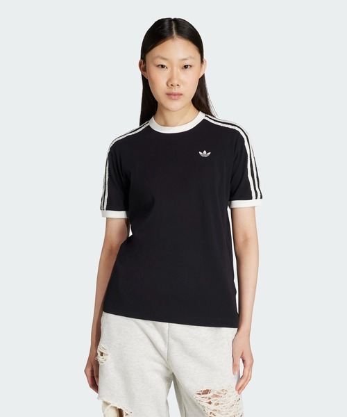 adidas Originals ラッフル スリーストライプス 半袖Tシャツ