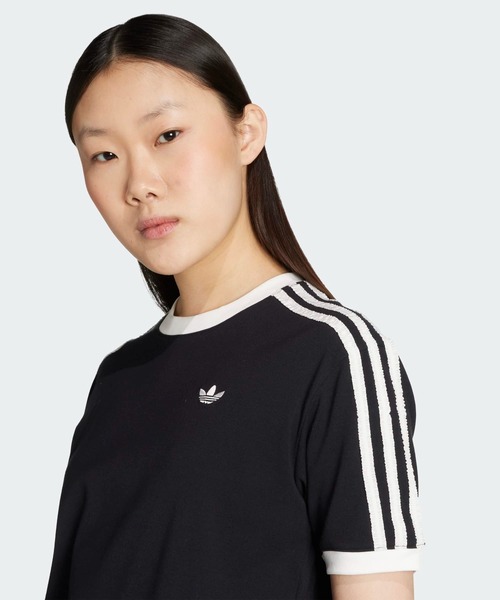 ◆国内◆【adidas】ラッフル スリーストライプス 半袖Tシャツ adidas Originals ラッフル スリーストライプス 半袖Tシャツ