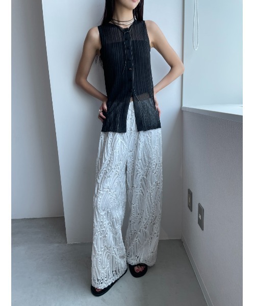 AIC.(エーアイシー)の「チュールレースイージーパンツ/セットアップ可能(その他パンツ・レディース・オフホワイト/ブラック・FREE)」の14枚目の写真