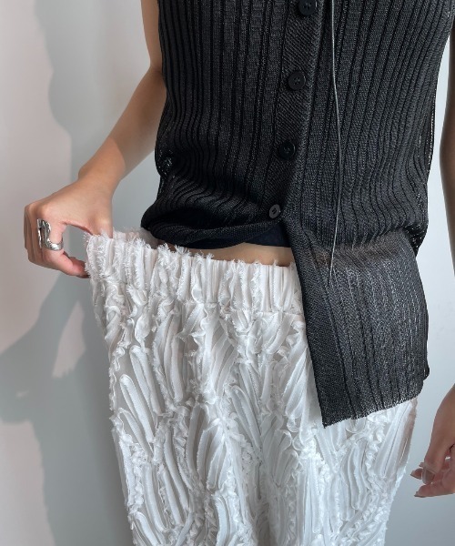 AIC.(エーアイシー)の「チュールレースイージーパンツ/セットアップ可能(その他パンツ・レディース・オフホワイト/ブラック・FREE)」の11枚目の写真