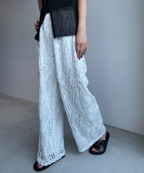 AIC.(エーアイシー)の「チュールレースイージーパンツ/セットアップ可能(その他パンツ・レディース・オフホワイト/ブラック・FREE)」の9枚目の写真