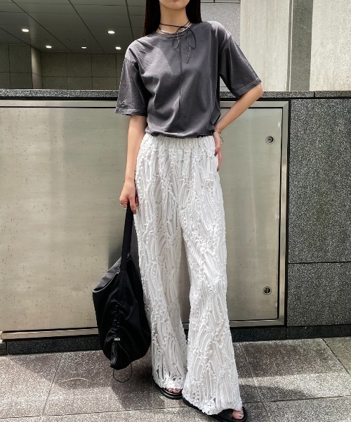 AIC.(エーアイシー)の「チュールレースイージーパンツ/セットアップ可能(その他パンツ・レディース・オフホワイト/ブラック・FREE)」の6枚目の写真