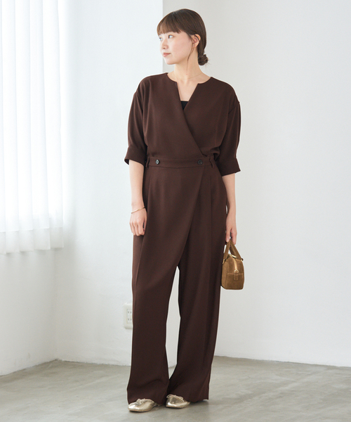 IENA（イエナ）の「カシュクール ハーフスリーブオールインワン