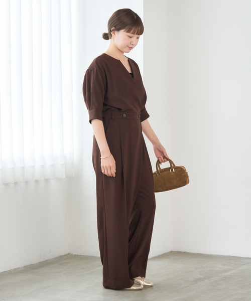 IENA（イエナ）の「カシュクール ハーフスリーブオールインワン