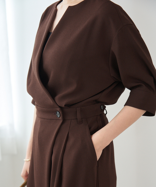 IENA（イエナ）の「カシュクール ハーフスリーブオールインワン