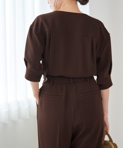 IENA（イエナ）の「カシュクール ハーフスリーブオールインワン