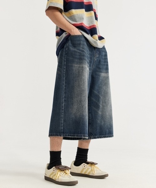 NOWLE（ノウル）の「【NOWLE】ヴィンテージウォッシュ ワイド バギー デニムパンツ（デニムパンツ・メンズ・ワンウォッシュ/ダークインディゴブルー/インディゴブルー・LARGE/MEDIUM/X-LARGE/SMALL）」の2枚目の写真