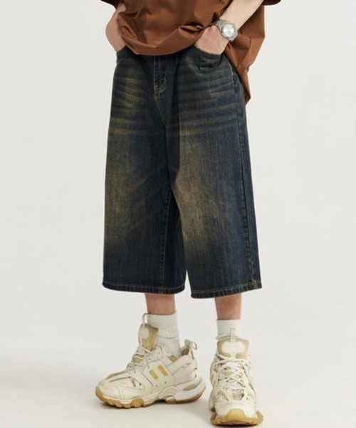 NOWLE（ノウル）の「【NOWLE】ヴィンテージウォッシュ ワイド バギー デニムパンツ（デニムパンツ・メンズ・ワンウォッシュ/ダークインディゴブルー/インディゴブルー・LARGE/MEDIUM/X-LARGE/SMALL）」の3枚目の写真