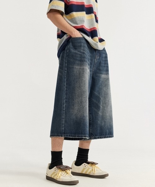 NOWLE（ノウル）の「【NOWLE】ヴィンテージウォッシュ ワイド バギー デニムパンツ（デニムパンツ・メンズ・ワンウォッシュ/ダークインディゴブルー/インディゴブルー・LARGE/MEDIUM/X-LARGE/SMALL）」の4枚目の写真