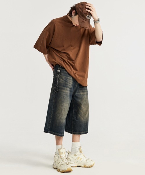 NOWLE（ノウル）の「【NOWLE】ヴィンテージウォッシュ ワイド バギー デニムパンツ（デニムパンツ・メンズ・ワンウォッシュ/ダークインディゴブルー/インディゴブルー・LARGE/MEDIUM/X-LARGE/SMALL）」の14枚目の写真