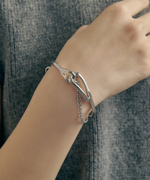 GOLDY（ゴールディ）の「【GOLDY】アレルギー対応　ミックスチェーンブレスレット　4240202（ブレスレット・レディース・ゴールド/シルバー/ゴールド系その他2/シルバー系1・FREE）」の2枚目の写真