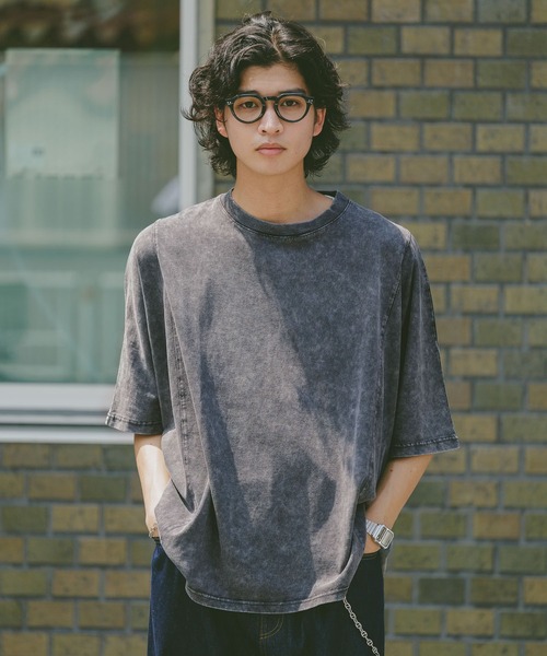 RAGEBLUE（レイジブルー）の「ドルマンスリーブ/ピグメント加工Tシャツ（Tシャツ/カットソー・メンズ・グレー系その他/その他19/ネイビー/パープル・MEDIUM/LARGE）」の4枚目の写真
