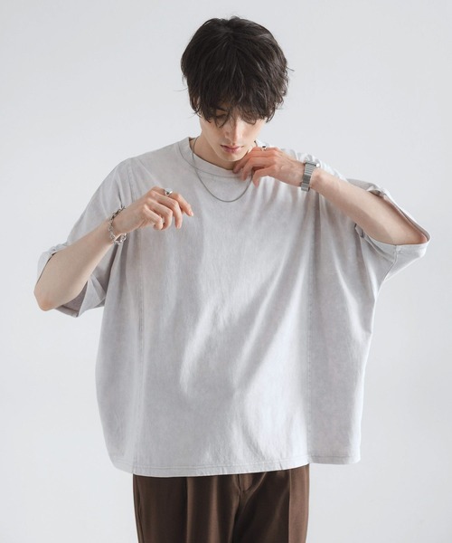 RAGEBLUE（レイジブルー）の「ドルマンスリーブ/ピグメント加工Tシャツ（Tシャツ/カットソー・メンズ・グレー系その他/その他19/ネイビー/パープル・MEDIUM/LARGE）」の7枚目の写真