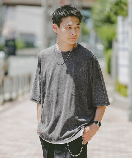 RAGEBLUE（レイジブルー）の「ドルマンスリーブ/ピグメント加工Tシャツ（Tシャツ/カットソー・メンズ・グレー系その他/その他19/ネイビー/パープル・MEDIUM/LARGE）」の16枚目の写真