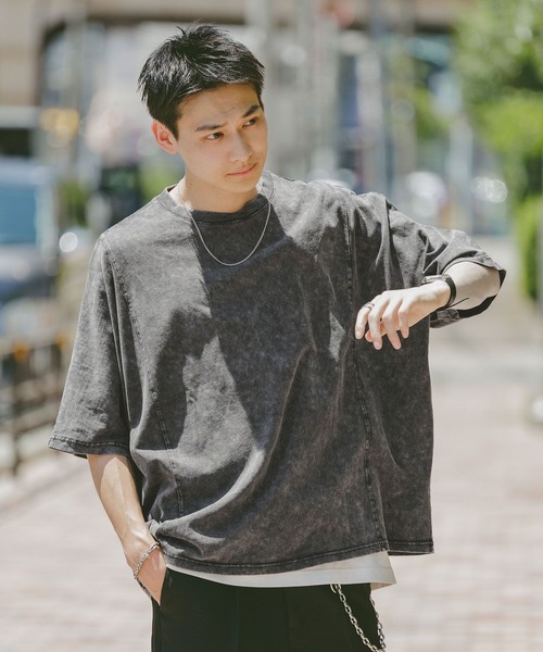 RAGEBLUE（レイジブルー）の「ドルマンスリーブ/ピグメント加工Tシャツ（Tシャツ/カットソー・メンズ・グレー系その他/その他19/ネイビー/パープル・MEDIUM/LARGE）」の17枚目の写真