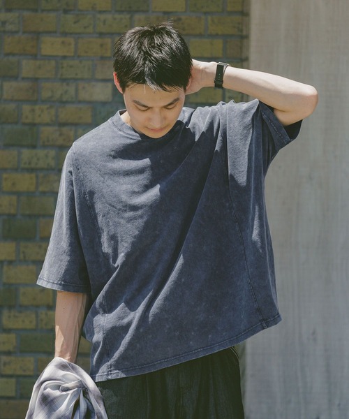 RAGEBLUE（レイジブルー）の「ドルマンスリーブ/ピグメント加工Tシャツ（Tシャツ/カットソー・メンズ・グレー系その他/その他19/ネイビー/パープル・MEDIUM/LARGE）」の20枚目の写真