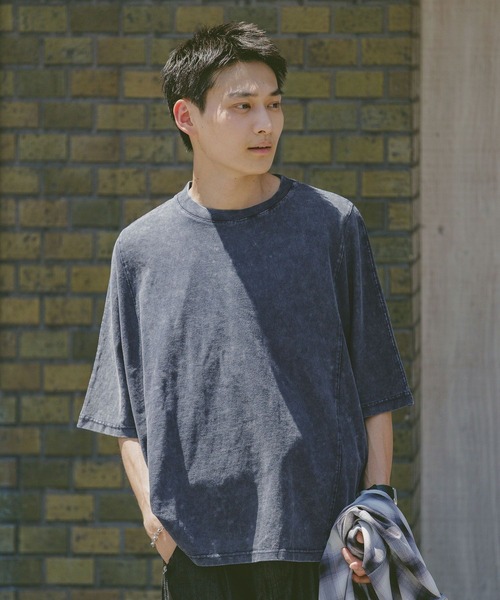 RAGEBLUE（レイジブルー）の「ドルマンスリーブ/ピグメント加工Tシャツ（Tシャツ/カットソー・メンズ・グレー系その他/その他19/ネイビー/パープル・MEDIUM/LARGE）」の21枚目の写真