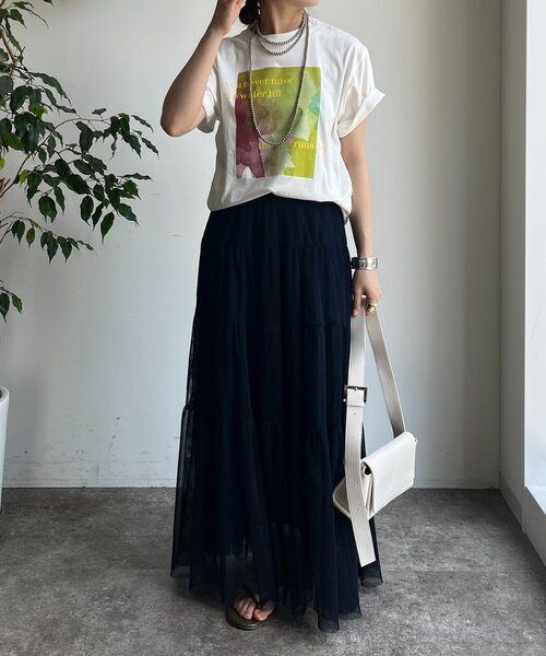 DouDou(ドゥドゥ)の「【WEB限定】ロゴペイントTEE(Tシャツ/カットソー・レディース・ブラック/オフホワイト・FREE)」の5枚目の写真