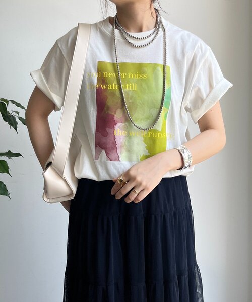 DouDou(ドゥドゥ)の「【WEB限定】ロゴペイントTEE(Tシャツ/カットソー・レディース・ブラック/オフホワイト・FREE)」の9枚目の写真