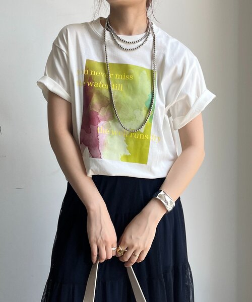 DouDou(ドゥドゥ)の「【WEB限定】ロゴペイントTEE(Tシャツ/カットソー・レディース・ブラック/オフホワイト・FREE)」の10枚目の写真