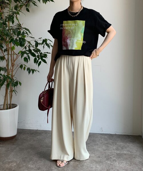 DouDou(ドゥドゥ)の「【WEB限定】ロゴペイントTEE(Tシャツ/カットソー・レディース・ブラック/オフホワイト・FREE)」の22枚目の写真