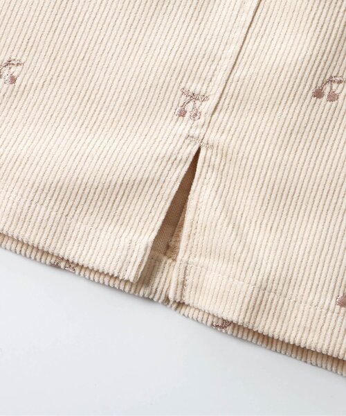 apres les cours（アプレレクール）の「【リンク/ジュニア対応】さくらんぼ・ハート刺繍ジャンスカ（ジャンパースカート・キッズ・アイボリー/インディゴブルー・100/80/140/130/120/110/90）」の14枚目の写真