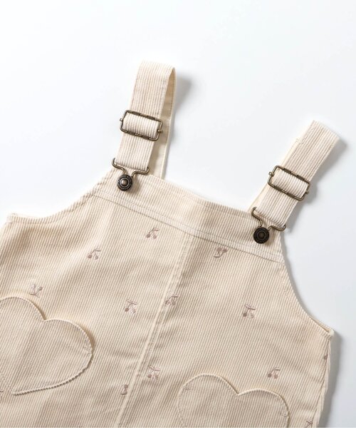 apres les cours（アプレレクール）の「【リンク/ジュニア対応】さくらんぼ・ハート刺繍ジャンスカ（ジャンパースカート・キッズ・アイボリー/インディゴブルー・100/80/140/130/120/110/90）」の20枚目の写真