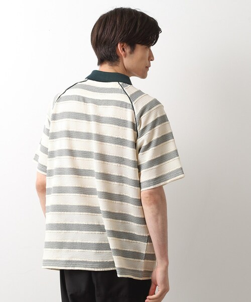 THE SHOP TK （ザ ショップ ティーケー ）の「変形ボーダーポロシャツ【洗濯機OK】（Tシャツ/カットソー・メンズ・カーキ系2/ネイビー系2/モスグリーン系2・02/03/04）」の13枚目の写真