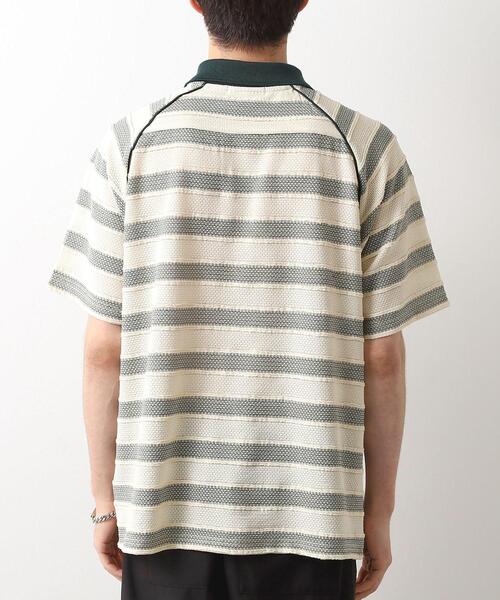 THE SHOP TK （ザ ショップ ティーケー ）の「変形ボーダーポロシャツ【洗濯機OK】（Tシャツ/カットソー・メンズ・カーキ系2/ネイビー系2/モスグリーン系2・02/03/04）」の18枚目の写真
