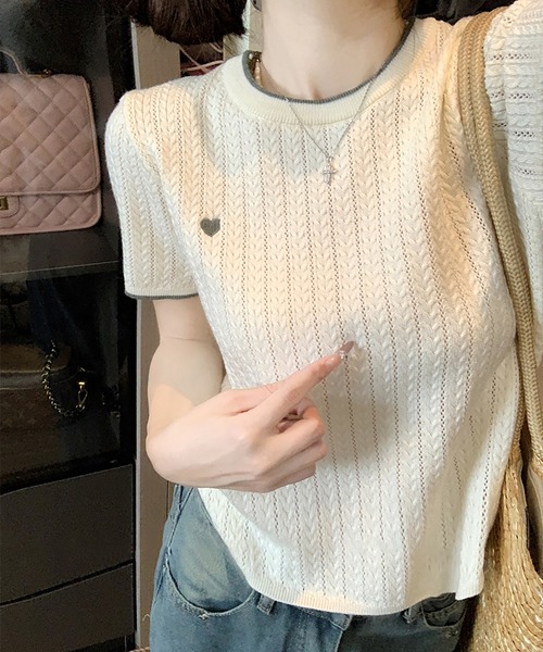 今季モデル❤️PING ❤️新品未使用❤️半袖ニット　Lサイズ キラキラシルバー 今季モデル❤️PING ❤️新品未使用❤️半袖ニット Lサイズ