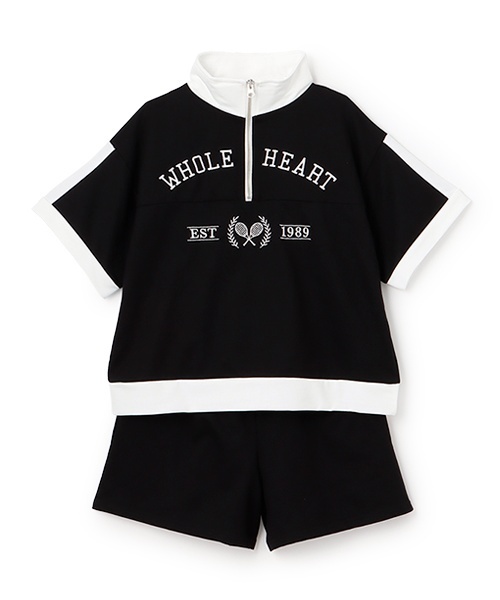 LOVETOXIC(ラブトキシック)の「【LTXC】バイカラージップ セットアップ(セットアップ・キッズ・ホワイト系その他/オフホワイト/ブラック・S:140cm/L:160cm/M:150cm/130cm)」の4枚目の写真