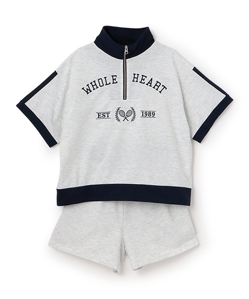 LOVETOXIC(ラブトキシック)の「【LTXC】バイカラージップ セットアップ(セットアップ・キッズ・ホワイト系その他/オフホワイト/ブラック・S:140cm/L:160cm/M:150cm/130cm)」の5枚目の写真