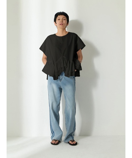 Brown&Street（ブラウンアンドストリート）の「サマーフェアリーブラウス（シャツ/ブラウス・レディース・ブラック/ホワイト・FREE）」の12枚目の写真