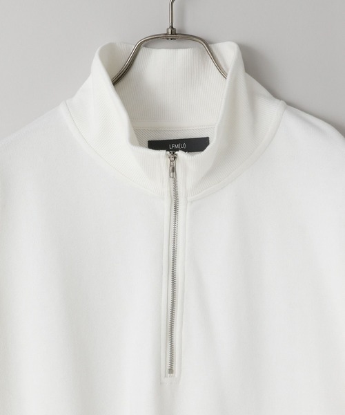 LOWRYS FARM（ローリーズファーム）の「【LFM(U)】ウラケハーフＺＩＰプルオーバー　593405（スウェット・メンズ・ホワイト/チャコールグレー・MEDIUM/LARGE）」の6枚目の写真