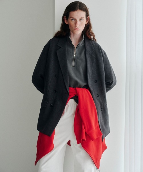 LOWRYS FARM（ローリーズファーム）の「【LFM(U)】ウラケハーフＺＩＰプルオーバー　593405（スウェット・メンズ・ホワイト/チャコールグレー・MEDIUM/LARGE）」の3枚目の写真