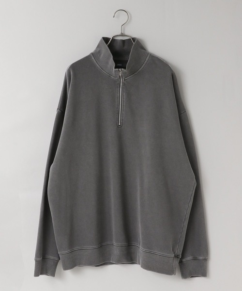 LOWRYS FARM（ローリーズファーム）の「【LFM(U)】ウラケハーフＺＩＰプルオーバー　593405（スウェット・メンズ・ホワイト/チャコールグレー・MEDIUM/LARGE）」の13枚目の写真