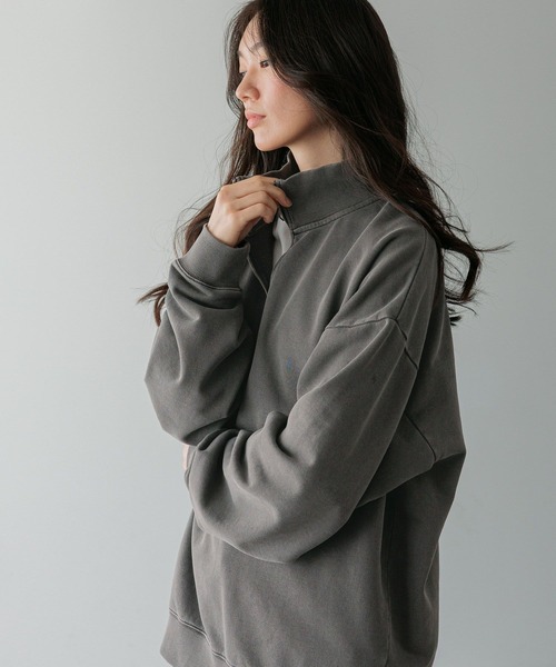 LOWRYS FARM（ローリーズファーム）の「【LFM(U)】ウラケハーフＺＩＰプルオーバー　593405（スウェット・メンズ・ホワイト/チャコールグレー・MEDIUM/LARGE）」の19枚目の写真