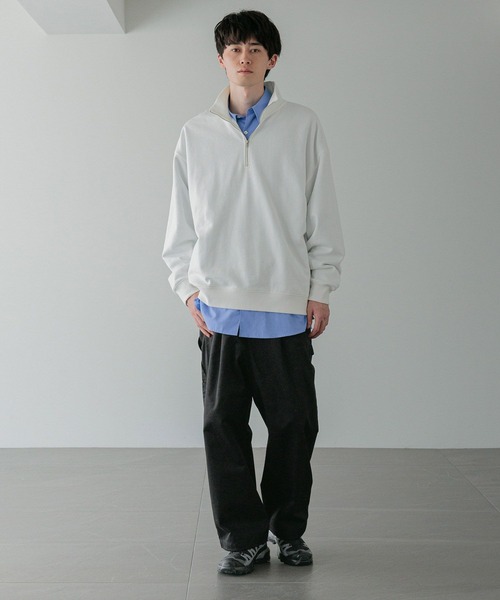 LOWRYS FARM（ローリーズファーム）の「【LFM(U)】ウラケハーフＺＩＰプルオーバー　593405（スウェット・メンズ・ホワイト/チャコールグレー・MEDIUM/LARGE）」の20枚目の写真