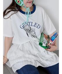 ehka sopo | わんこプリントリンガーTシャツ(Tシャツ/カットソー)