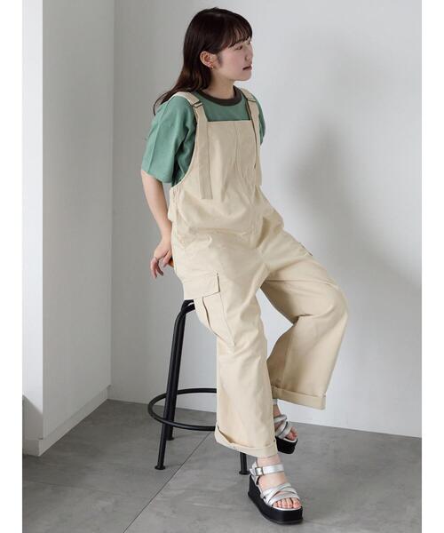 ehka sopo（エヘカソポ）の「わんこプリントリンガーTシャツ（Tシャツ/カットソー・レディース・グリーン/サックスブルー/オフホワイト/チャコールグレー・F）」の10枚目の写真