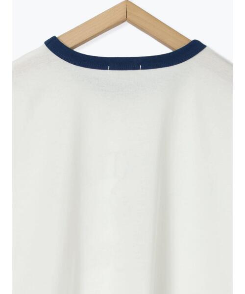 ehka sopo（エヘカソポ）の「わんこプリントリンガーTシャツ（Tシャツ/カットソー・レディース・グリーン/サックスブルー/オフホワイト/チャコールグレー・F）」の19枚目の写真