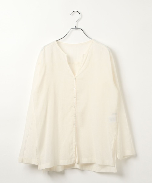 BAYFLOW(ベイフロー)の「コットンシアーカーディガン(カーディガン/ボレロ・レディース・キャメル/ネイビー/オフホワイト・FREE)」の18枚目の写真